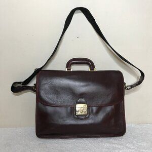 Vintage? Mulholland Oxblood Leather Briefcase Messenger Bag & Shoulder Strap
